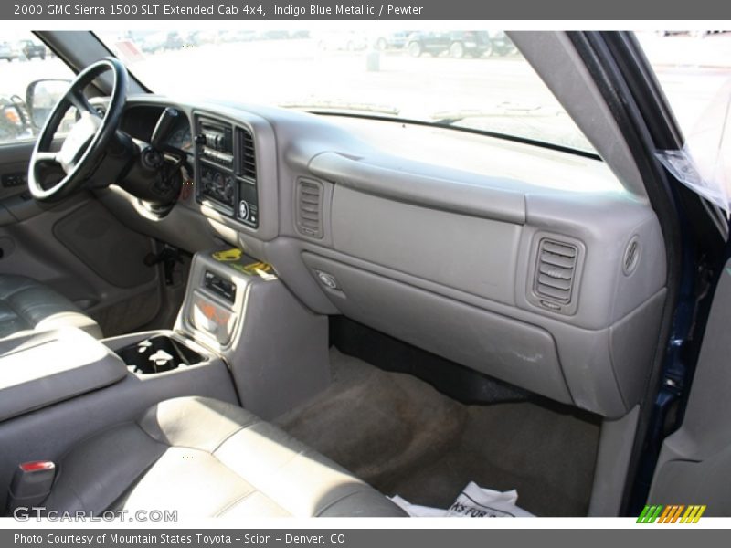 Indigo Blue Metallic / Pewter 2000 GMC Sierra 1500 SLT Extended Cab 4x4