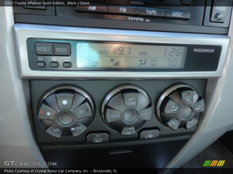 Controls of 2003 4Runner Sport Edition