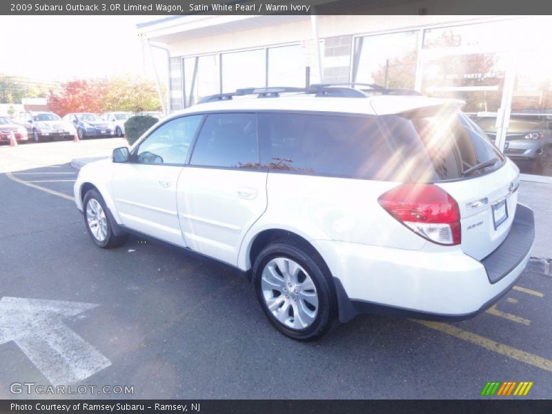 Satin White Pearl / Warm Ivory 2009 Subaru Outback 3.0R Limited Wagon