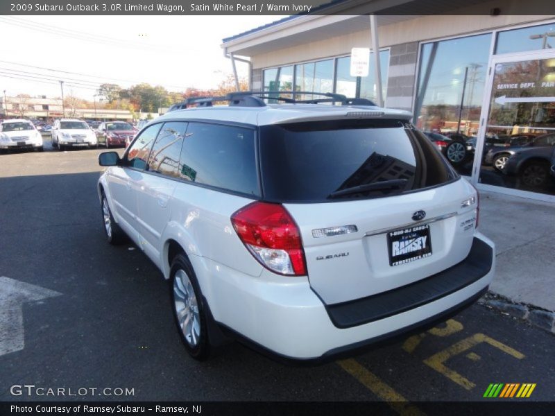 Satin White Pearl / Warm Ivory 2009 Subaru Outback 3.0R Limited Wagon