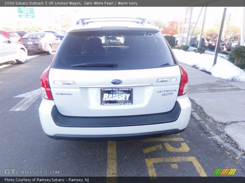 Satin White Pearl / Warm Ivory 2009 Subaru Outback 3.0R Limited Wagon