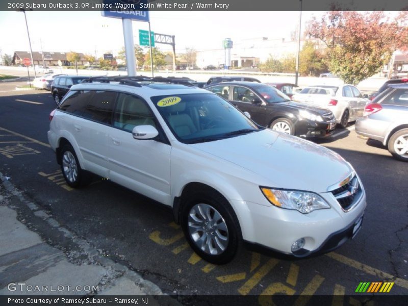 Satin White Pearl / Warm Ivory 2009 Subaru Outback 3.0R Limited Wagon