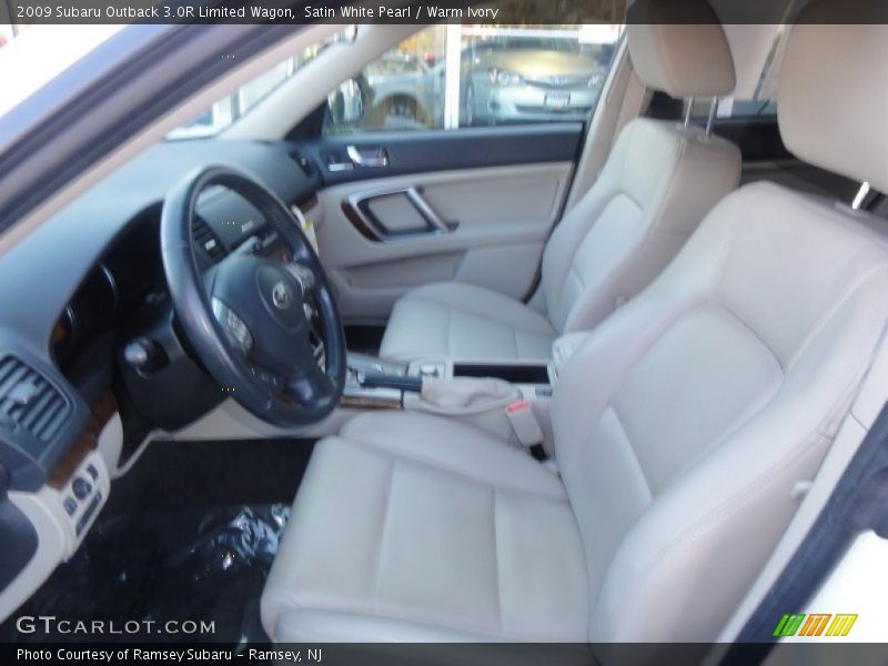 Satin White Pearl / Warm Ivory 2009 Subaru Outback 3.0R Limited Wagon