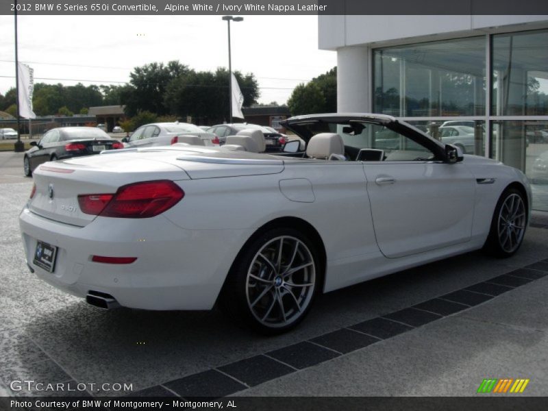 Alpine White / Ivory White Nappa Leather 2012 BMW 6 Series 650i Convertible