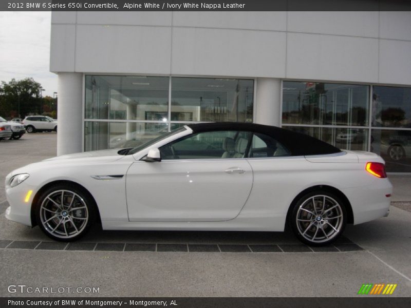 Alpine White / Ivory White Nappa Leather 2012 BMW 6 Series 650i Convertible