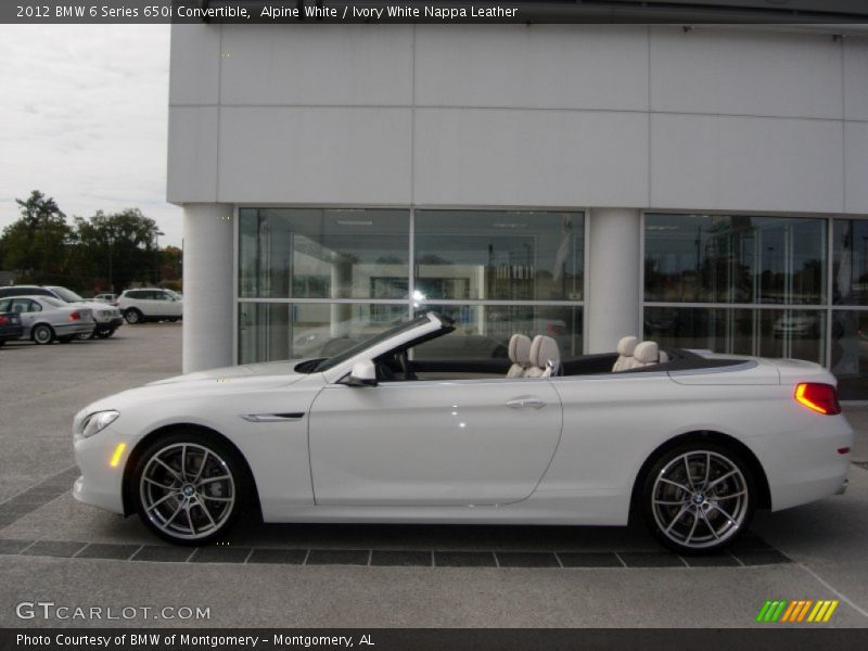 Alpine White / Ivory White Nappa Leather 2012 BMW 6 Series 650i Convertible