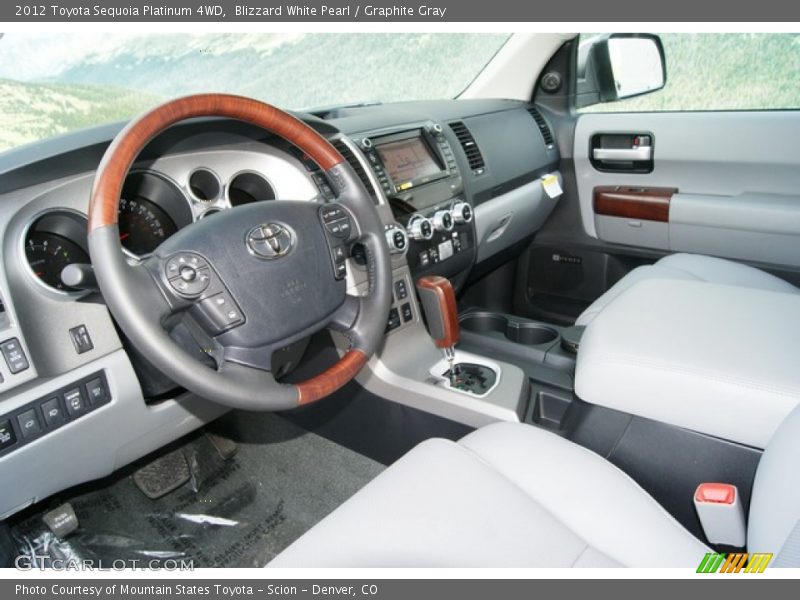 Blizzard White Pearl / Graphite Gray 2012 Toyota Sequoia Platinum 4WD