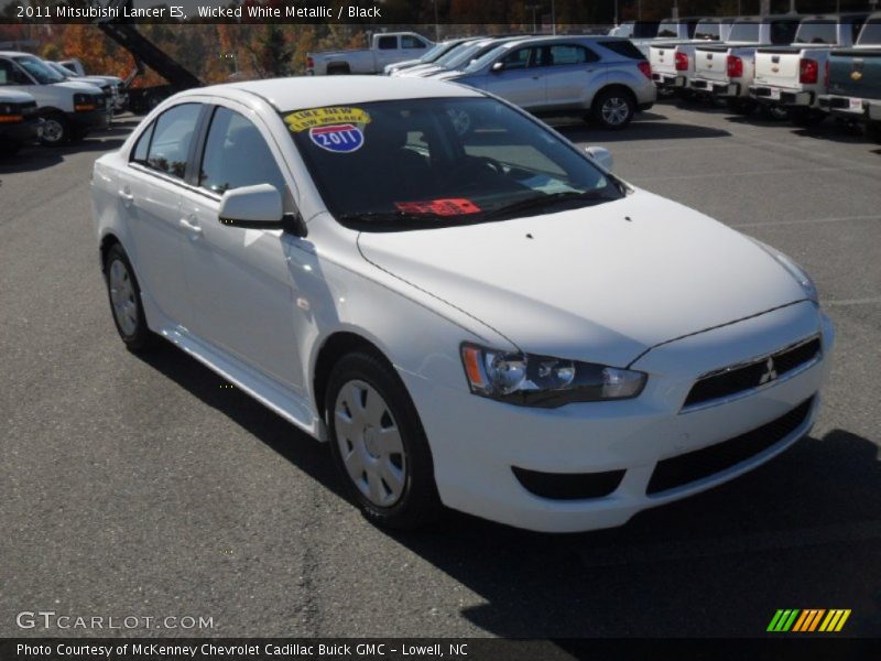 Wicked White Metallic / Black 2011 Mitsubishi Lancer ES