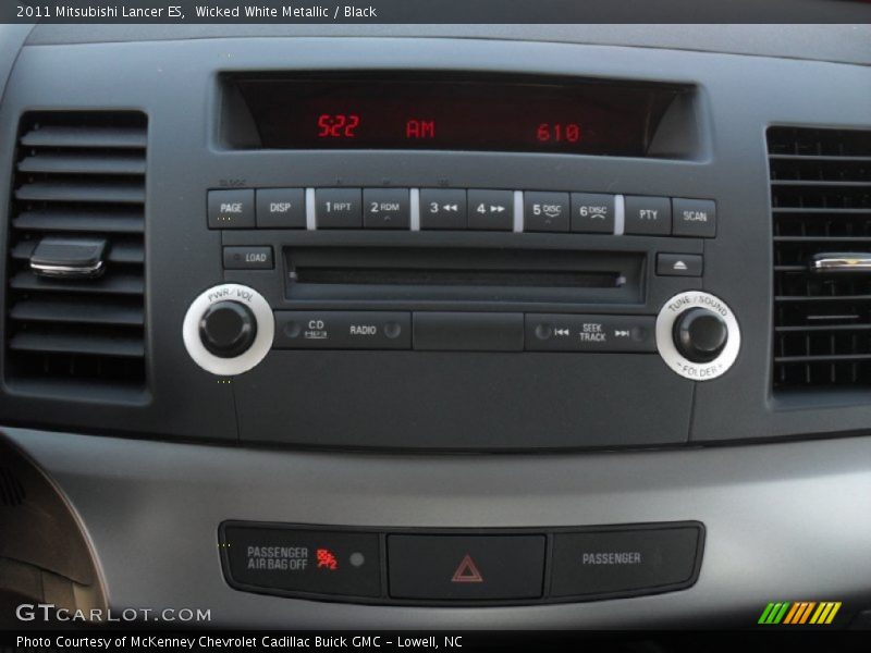 Wicked White Metallic / Black 2011 Mitsubishi Lancer ES