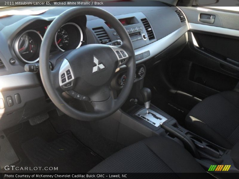 Wicked White Metallic / Black 2011 Mitsubishi Lancer ES