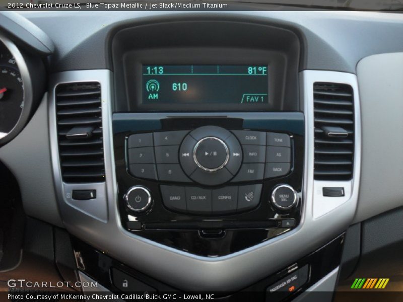 Blue Topaz Metallic / Jet Black/Medium Titanium 2012 Chevrolet Cruze LS