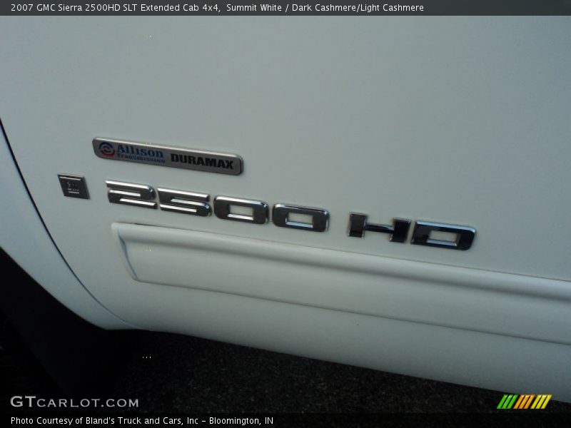 Summit White / Dark Cashmere/Light Cashmere 2007 GMC Sierra 2500HD SLT Extended Cab 4x4