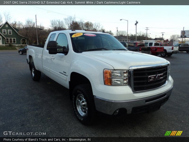 Summit White / Dark Cashmere/Light Cashmere 2007 GMC Sierra 2500HD SLT Extended Cab 4x4