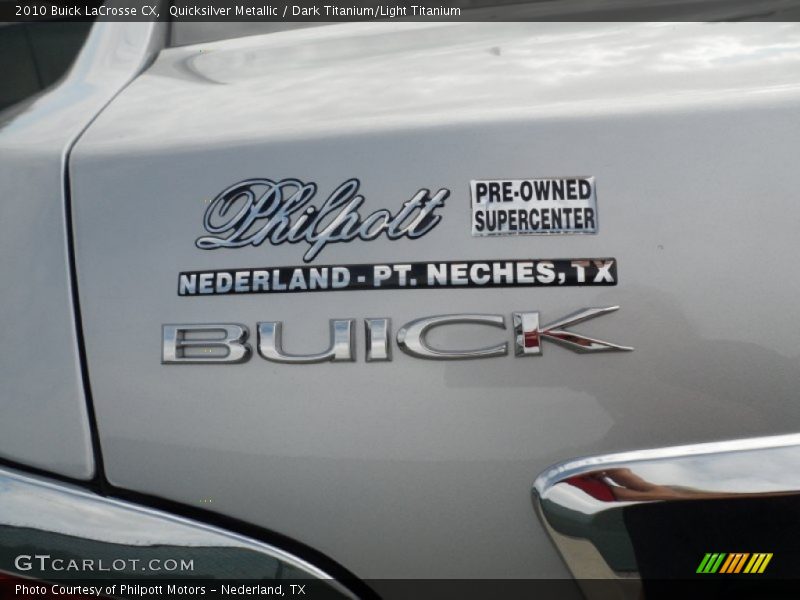 Quicksilver Metallic / Dark Titanium/Light Titanium 2010 Buick LaCrosse CX