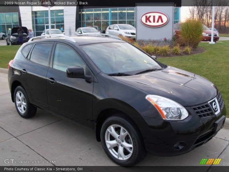 Wicked Black / Black 2009 Nissan Rogue SL AWD