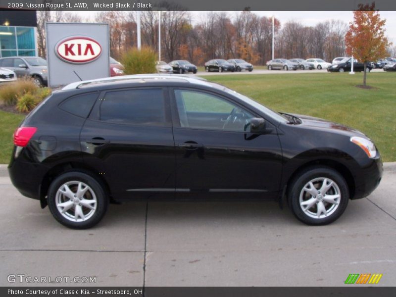 Wicked Black / Black 2009 Nissan Rogue SL AWD
