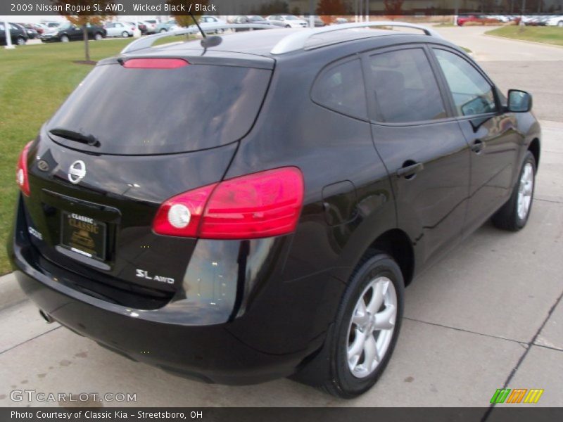Wicked Black / Black 2009 Nissan Rogue SL AWD