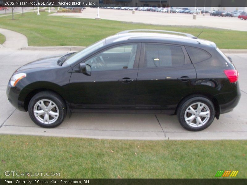 Wicked Black / Black 2009 Nissan Rogue SL AWD