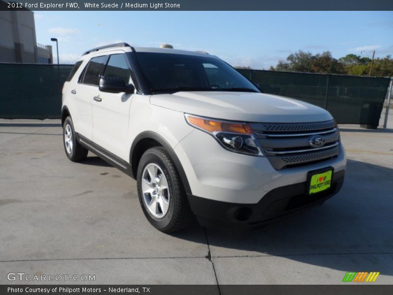 White Suede / Medium Light Stone 2012 Ford Explorer FWD