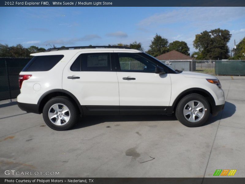 White Suede / Medium Light Stone 2012 Ford Explorer FWD