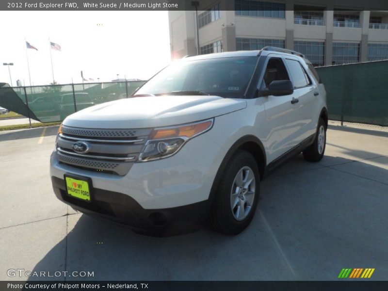 White Suede / Medium Light Stone 2012 Ford Explorer FWD