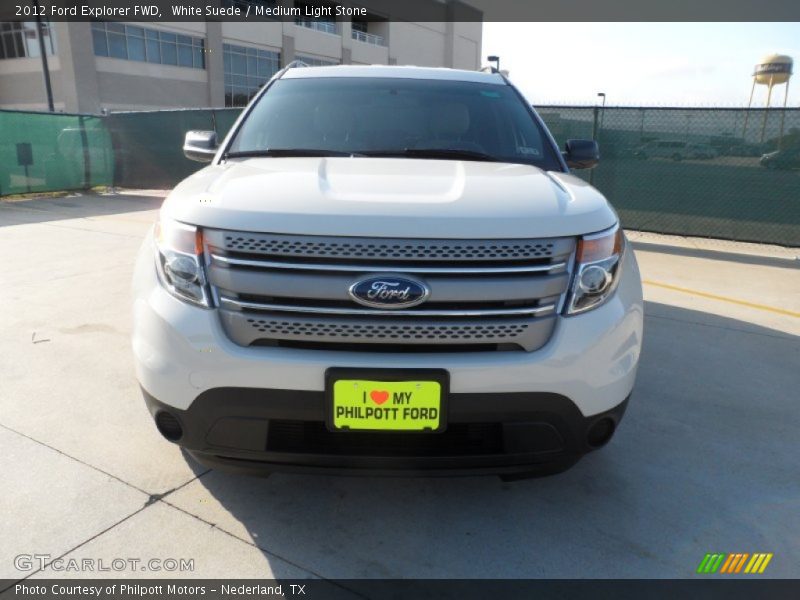 White Suede / Medium Light Stone 2012 Ford Explorer FWD