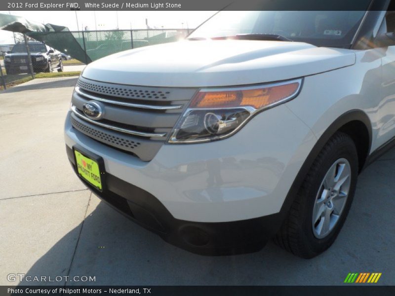 White Suede / Medium Light Stone 2012 Ford Explorer FWD