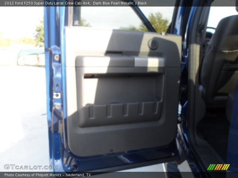 Dark Blue Pearl Metallic / Black 2012 Ford F250 Super Duty Lariat Crew Cab 4x4