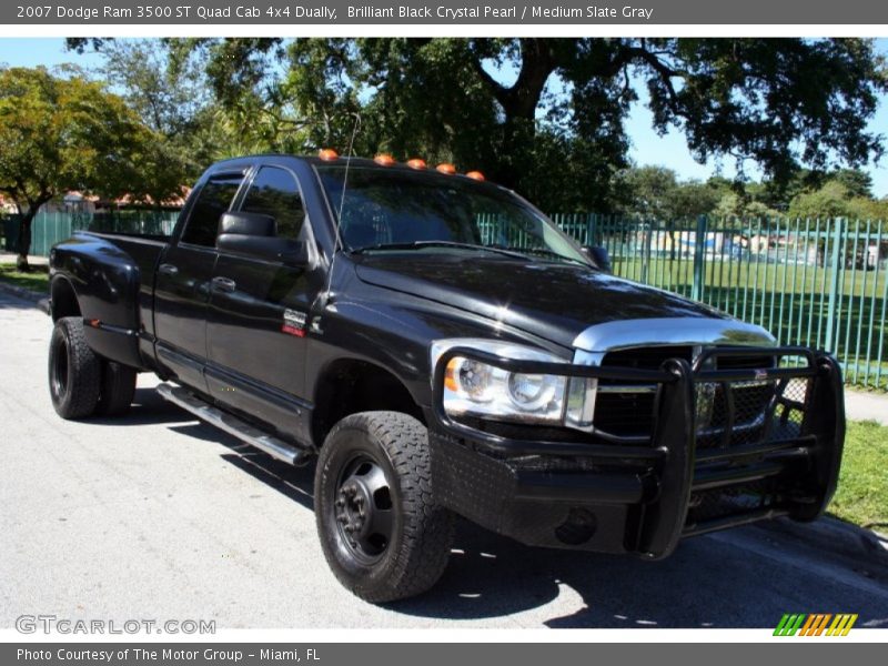 Brilliant Black Crystal Pearl / Medium Slate Gray 2007 Dodge Ram 3500 ST Quad Cab 4x4 Dually