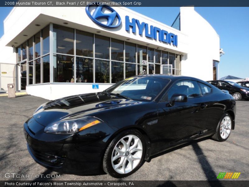 Black Pearl / GT Black Leather/Black Sport Grip 2008 Hyundai Tiburon GT