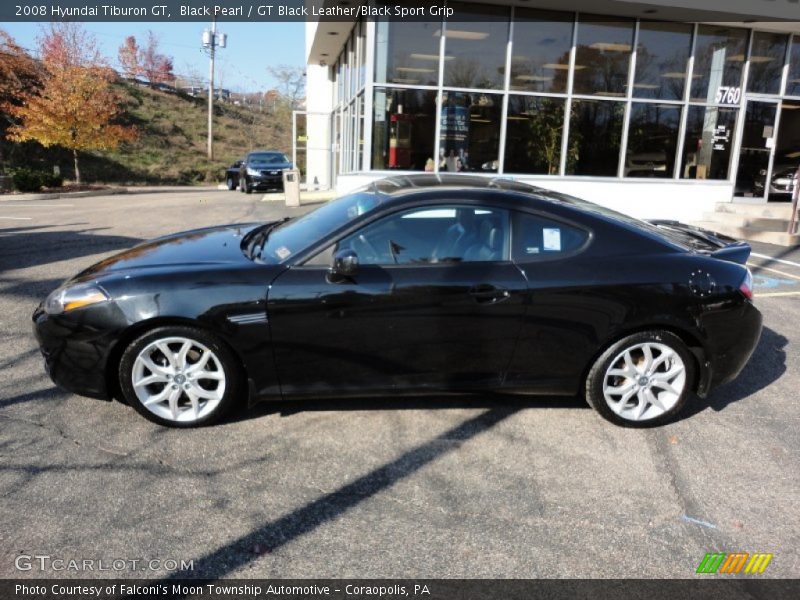 Black Pearl / GT Black Leather/Black Sport Grip 2008 Hyundai Tiburon GT