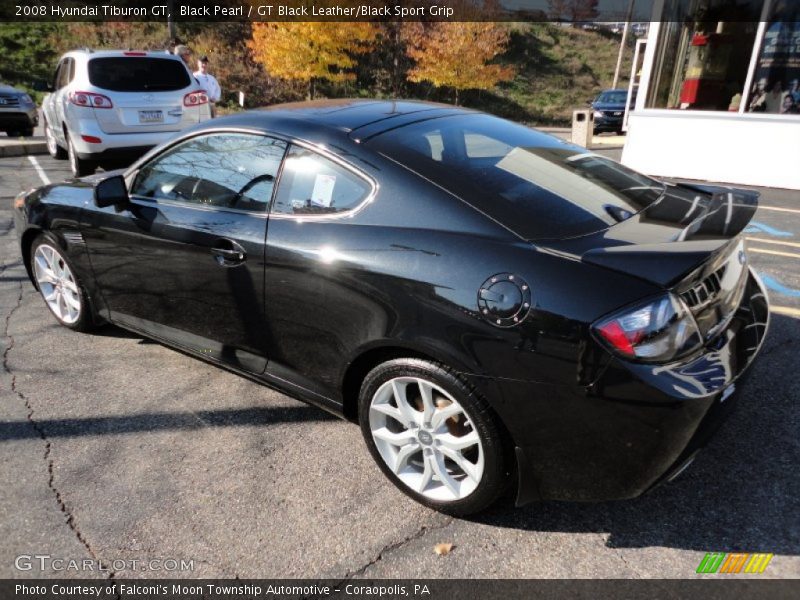 Black Pearl / GT Black Leather/Black Sport Grip 2008 Hyundai Tiburon GT