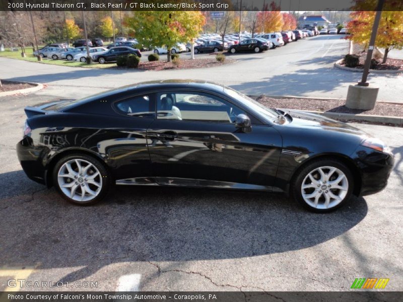 Black Pearl / GT Black Leather/Black Sport Grip 2008 Hyundai Tiburon GT
