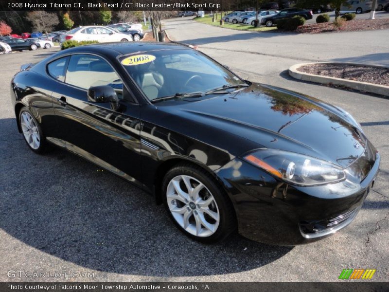 Black Pearl / GT Black Leather/Black Sport Grip 2008 Hyundai Tiburon GT