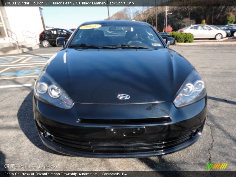 Black Pearl / GT Black Leather/Black Sport Grip 2008 Hyundai Tiburon GT