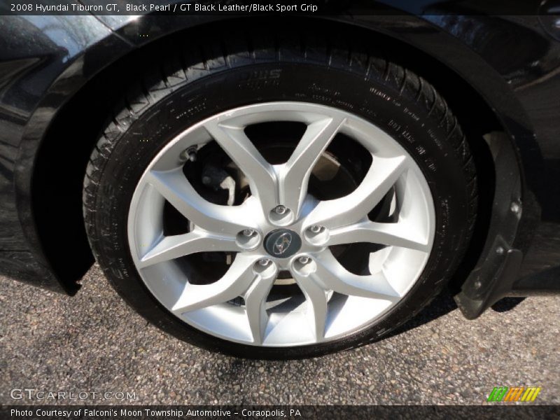 Black Pearl / GT Black Leather/Black Sport Grip 2008 Hyundai Tiburon GT