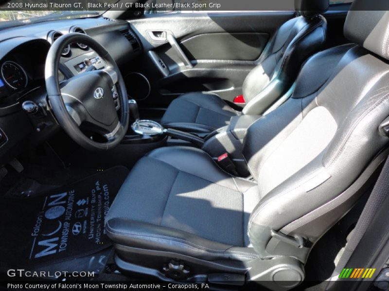 Black Pearl / GT Black Leather/Black Sport Grip 2008 Hyundai Tiburon GT