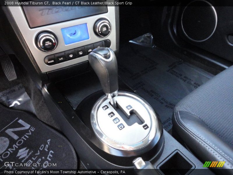 Black Pearl / GT Black Leather/Black Sport Grip 2008 Hyundai Tiburon GT