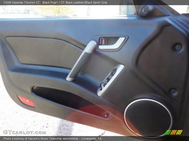 Black Pearl / GT Black Leather/Black Sport Grip 2008 Hyundai Tiburon GT