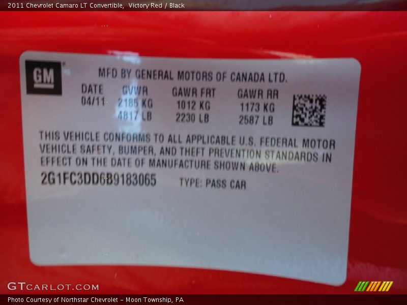 Victory Red / Black 2011 Chevrolet Camaro LT Convertible