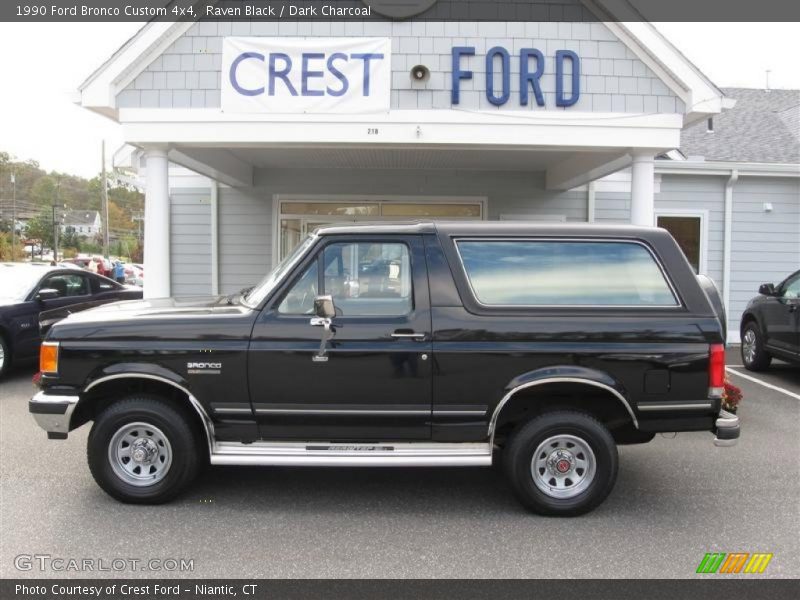 Raven Black / Dark Charcoal 1990 Ford Bronco Custom 4x4