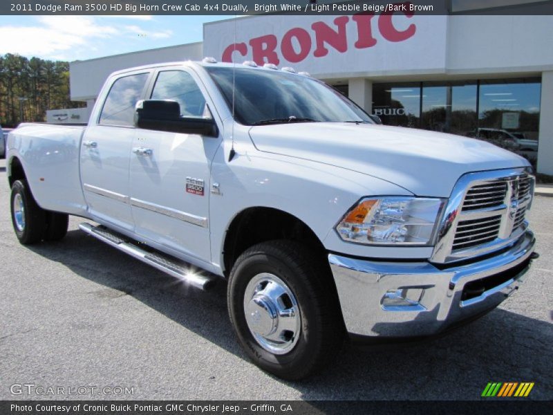 Bright White / Light Pebble Beige/Bark Brown 2011 Dodge Ram 3500 HD Big Horn Crew Cab 4x4 Dually