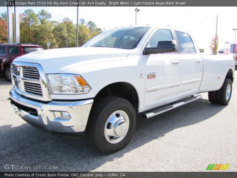 Bright White / Light Pebble Beige/Bark Brown 2011 Dodge Ram 3500 HD Big Horn Crew Cab 4x4 Dually