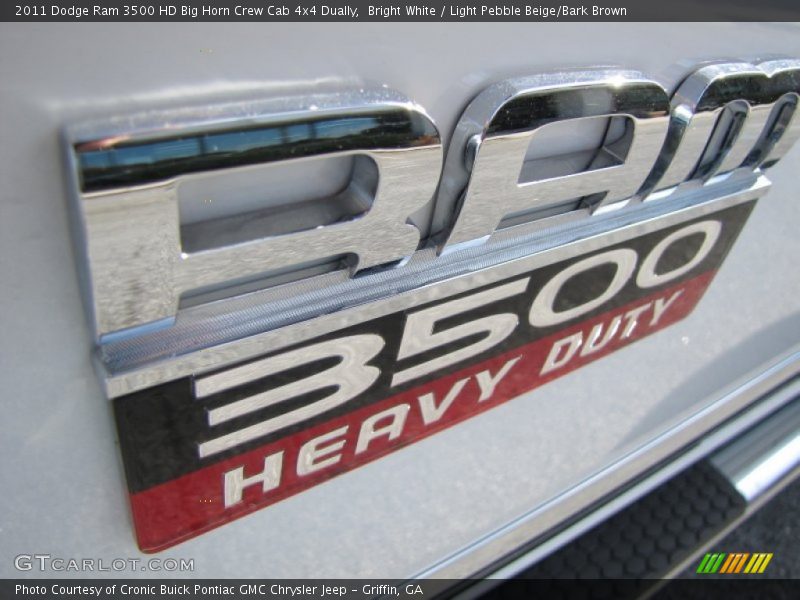 Bright White / Light Pebble Beige/Bark Brown 2011 Dodge Ram 3500 HD Big Horn Crew Cab 4x4 Dually