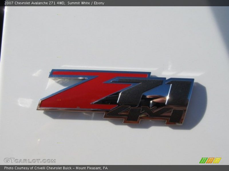 Z71 4x4 Badge - 2007 Chevrolet Avalanche Z71 4WD