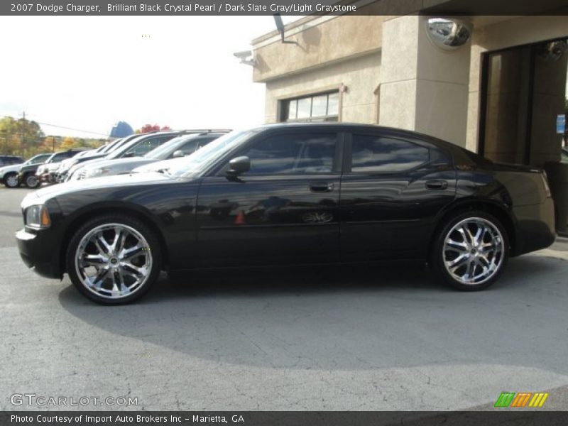 Brilliant Black Crystal Pearl / Dark Slate Gray/Light Graystone 2007 Dodge Charger