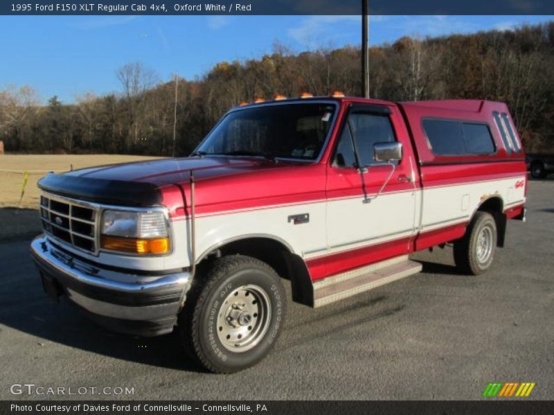 Oxford White / Red 1995 Ford F150 XLT Regular Cab 4x4