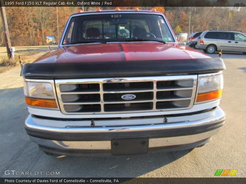 Oxford White / Red 1995 Ford F150 XLT Regular Cab 4x4