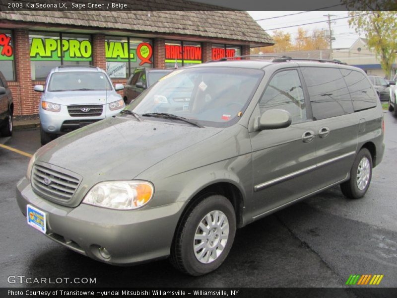 Sage Green / Beige 2003 Kia Sedona LX