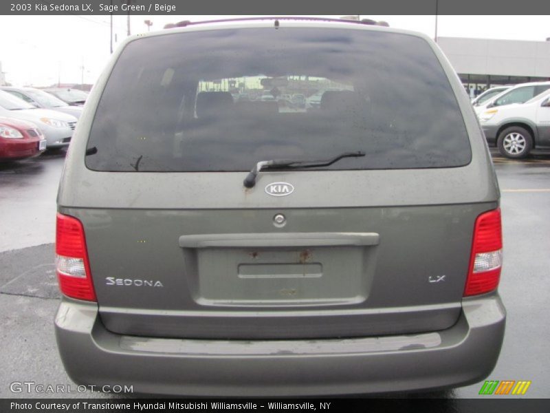 Sage Green / Beige 2003 Kia Sedona LX